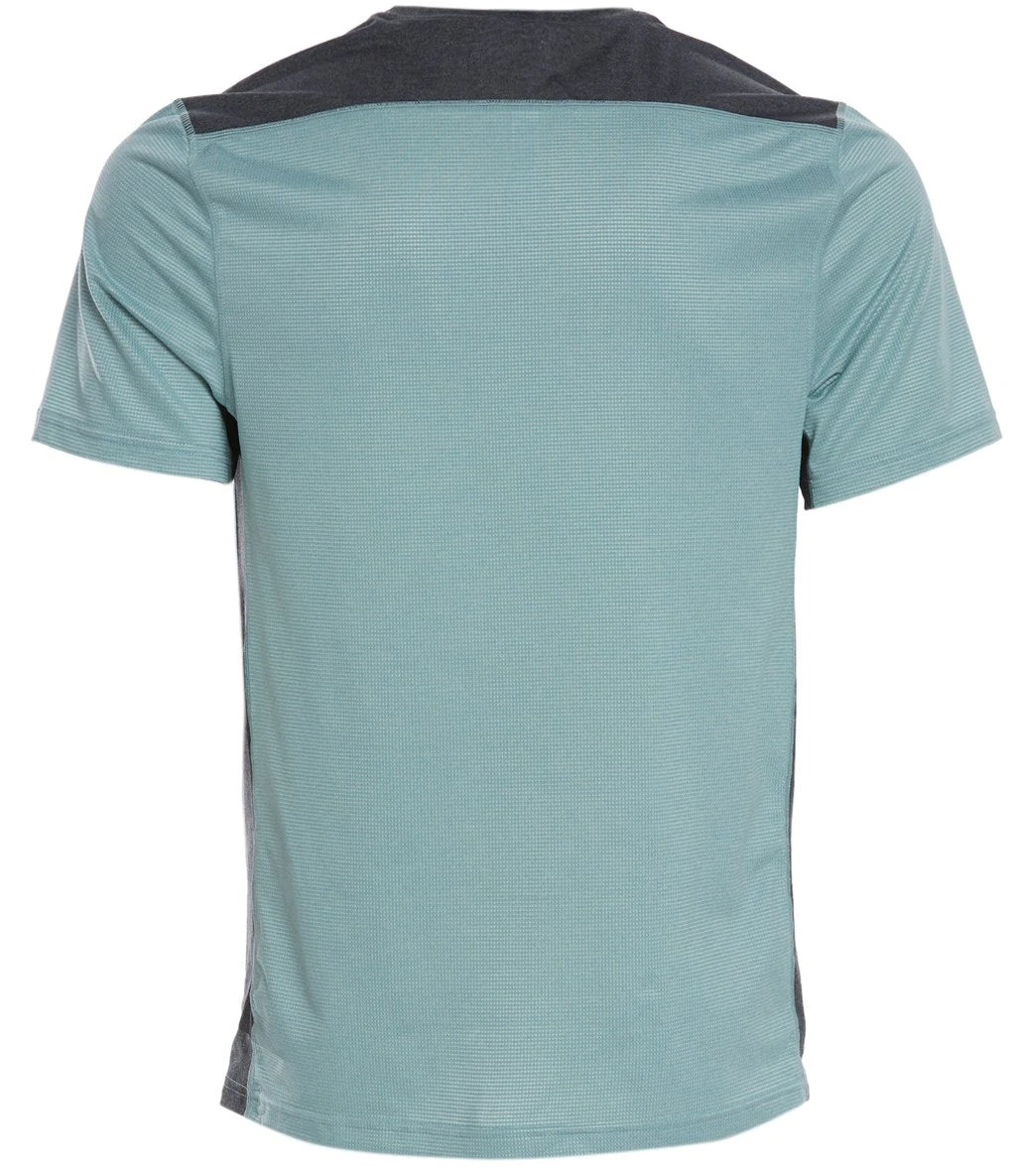 Manduka Men's Minimalist 2.0 Tee Blue Surf Melange 1 Manduka Men's Minimalist 2.0 Tee Blue Surf Melange