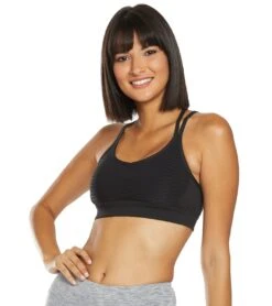 Manduka Cross Strap Yoga Bra Black Diamond Mesh