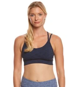 Manduka Cross Strap Yoga Bra Blue Melange