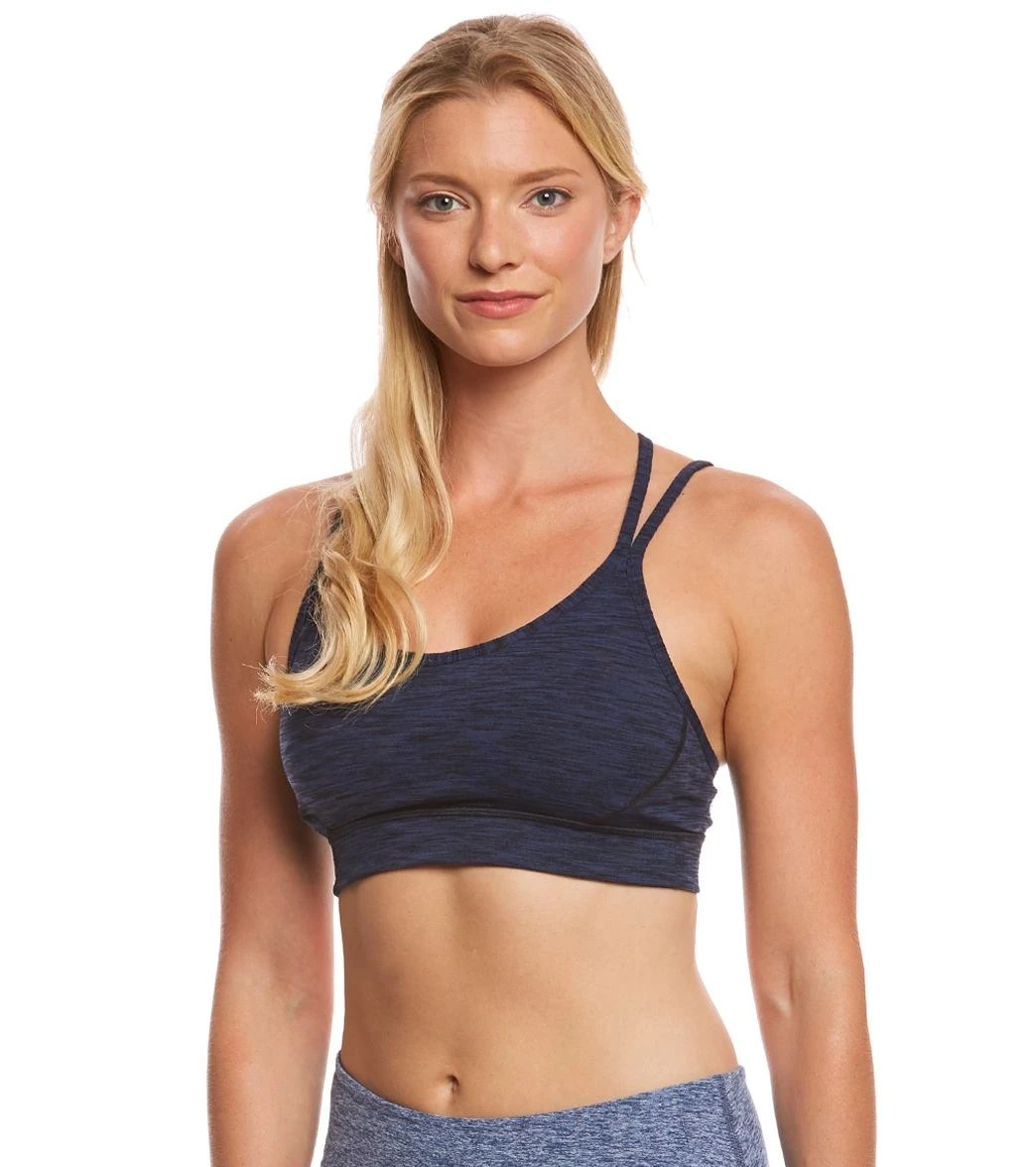 Manduka Cross Strap Yoga Bra Blue Melange 2 Manduka Cross Strap Yoga Bra Blue Melange - Image 2
