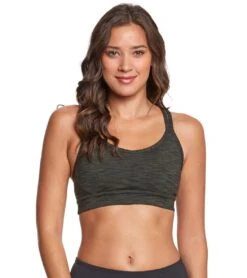 Manduka Cross Strap Yoga Bra Olivine Heather