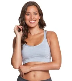 Manduka Cross Strap Yoga Bra Light Grey Heather