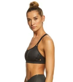 Manduka Corset Yoga Sports Bra Black Sheen