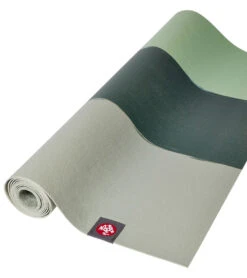 Manduka EKO SuperLite Travel Yoga Mat 71" 1.5mm Green Ash Three Stripe