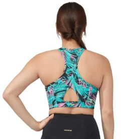 Manduka Pro Zip Front Yoga Sports Bra -ZenFlow Outlet Store 4175639412771 blacktropics 3a 1