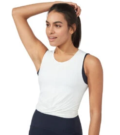 Manduka Pro Tech Twist Tank Top White 7 Manduka Pro Tech Twist Tank Top White -ZenFlow Outlet Store 4175640854563 white