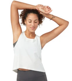 Manduka Pro Tech High Low Tank Top -ZenFlow Outlet Store 4346624311339 white 1