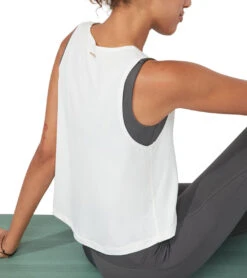 Manduka Pro Tech High Low Tank Top -ZenFlow Outlet Store 4346624311339 white 3a 1
