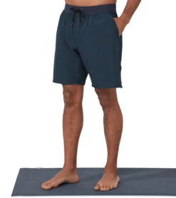 Manduka Men's Performance Classic Rise Shorts -ZenFlow Outlet Store 4372735885355 darksapphire 1a