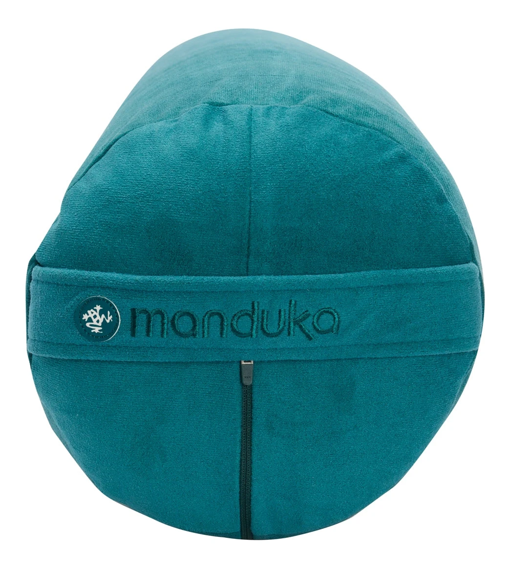 Manduka Enlight Round Yoga Bolster Deep Sea Green 1 Manduka Enlight Round Yoga Bolster Deep Sea Green
