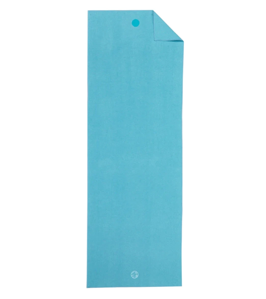 Manduka Yogitoes+ Repreve® Yoga Mat Towel, 71" Aqua 5 Manduka Yogitoes+ Repreve® Yoga Mat Towel, 71" Aqua - Image 5