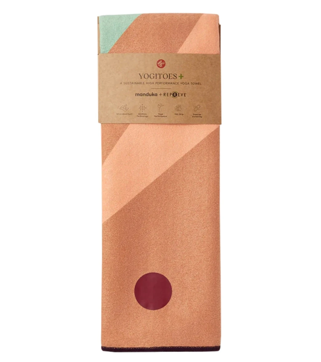 Manduka Yogitoes+ Repreve® Yoga Mat Towel, 71" Palm Punch 2 Manduka Yogitoes+ Repreve® Yoga Mat Towel, 71" Palm Punch - Image 2