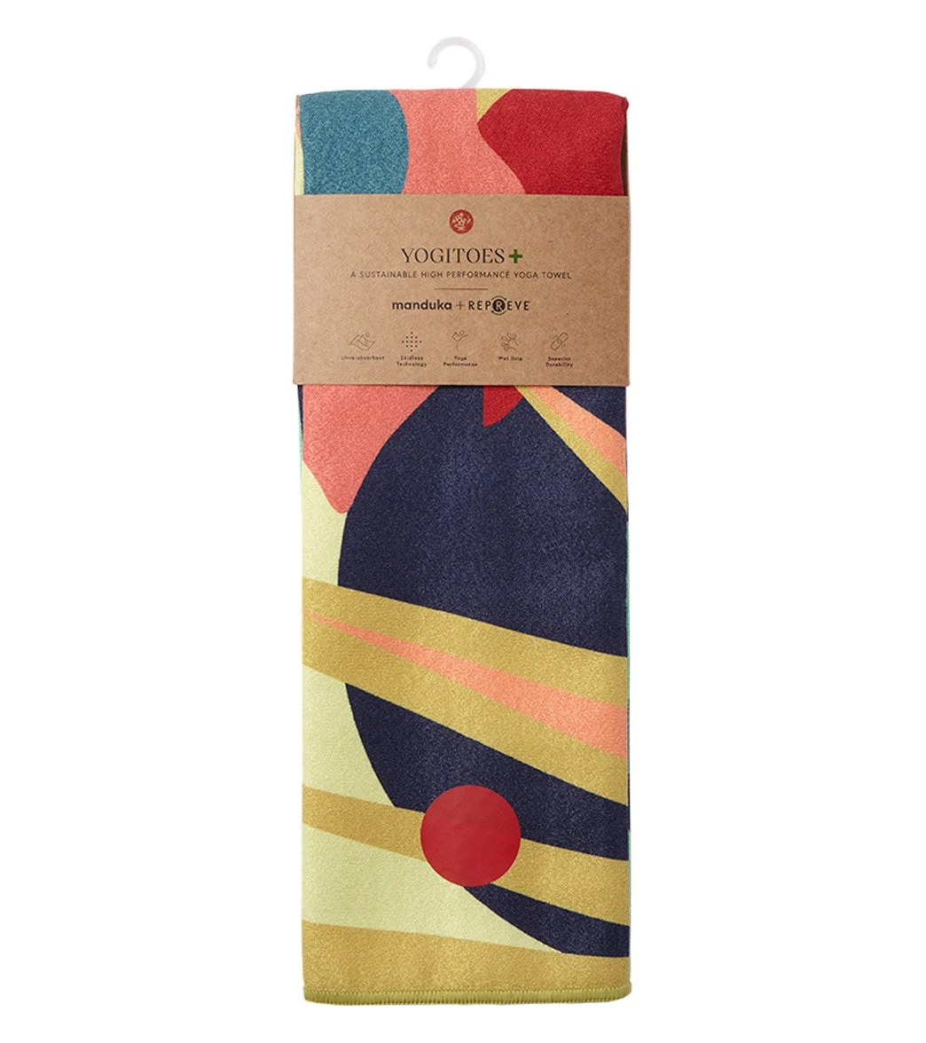 Manduka Yogitoes+ Repreve® Yoga Mat Towel, 71" Hot Flora 2 Manduka Yogitoes+ Repreve® Yoga Mat Towel, 71" Hot Flora - Image 2
